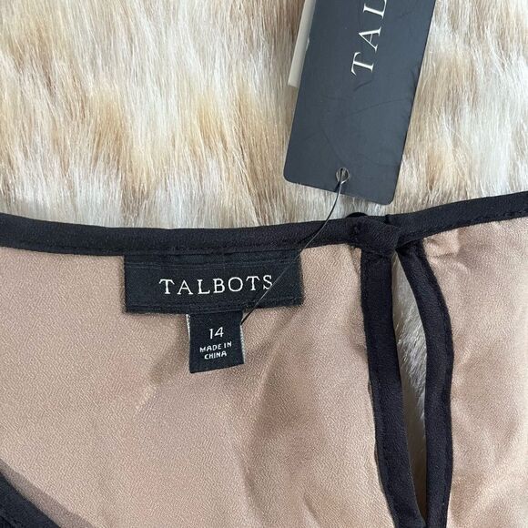 Talbots Lace Overlay Short Sleeve Blouse - Picture 3 of 6